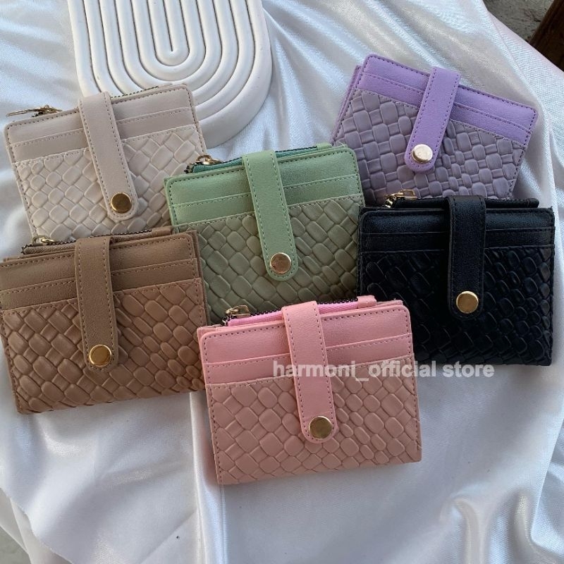 Dompet Wanita Motif Anyam Terbaru | Dompet Lipat | Dompet Wanita Cantik | Dompet Koin - Tas Mini