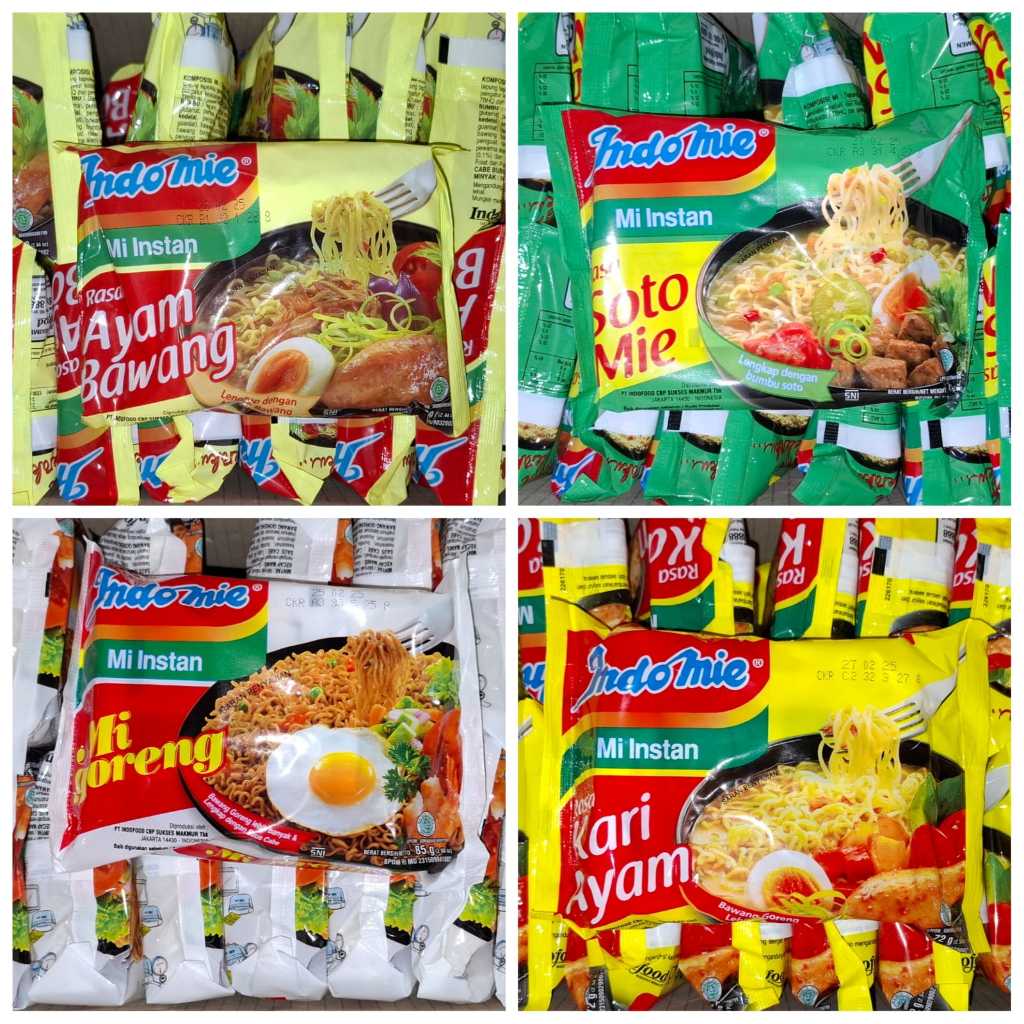 

Mie Instan Indomie Soto/Goreng /Kari ayam/Ayam Bawang