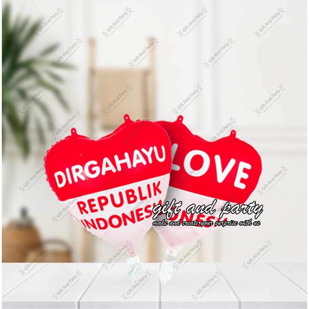 Balon Foil HUT RI / Balon Foil Love Dirgahayu / Balon Merah Putih