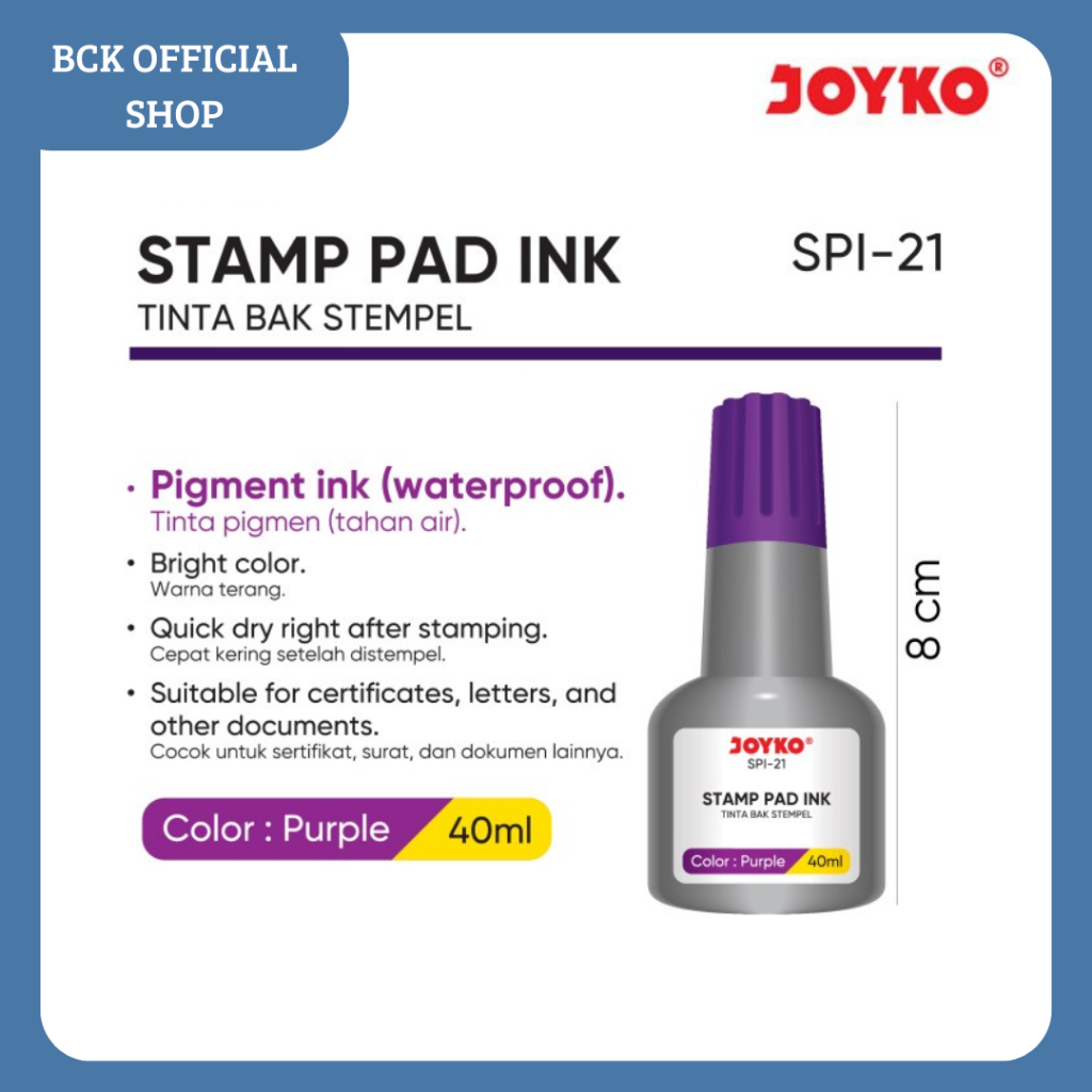 

Stamp Pad Ink Tinta Bak Stempel Refill Tinta Stempel SPI-21 Joyko (PCS)