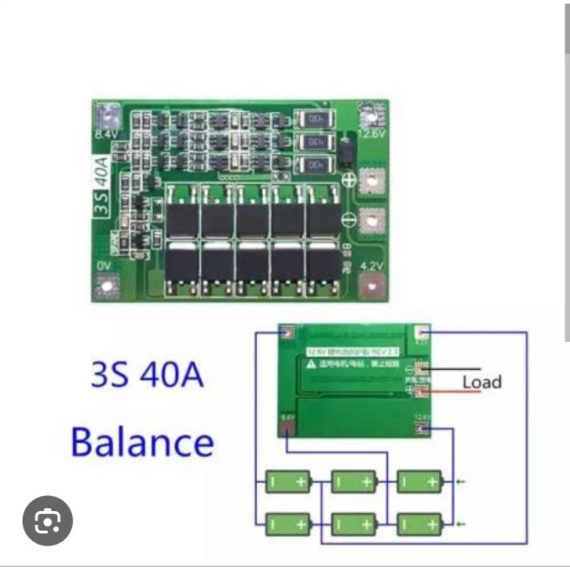 bms 3s 40a balance lithium ion