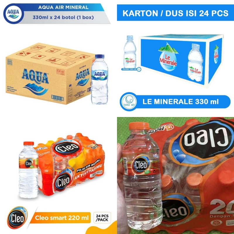 

Aqua Le Minerale Cleo Air Mineral Minum Tanggung 330ml 220ml Isi 24 Botol Gelas Kecil Mini Sedang Besar 120ml 250ml 330ml 600ml 1 3 5 19 Liter 1500mlL 1.5L 1500 ML Dus Karton Original Official Store Distributor