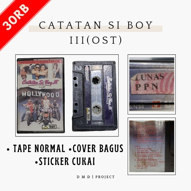 TAPE / KASET PITA CATATAN SI BOY III OST