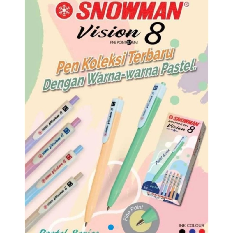 

PULPEN SNOWMAN V8 PASTEL/SATUAN