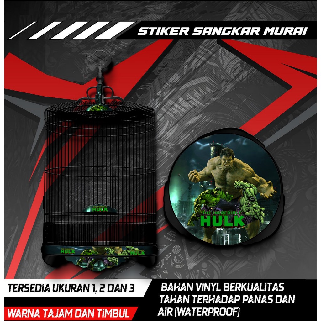 

Stiker Decal Sangkar Burung Murai, Sangkar Bulat Custom, High Quality, Desain Hulk, Anti Air