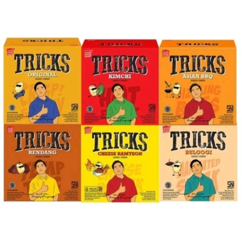 

Tricks - Crips Potatto Baked - Snack Kentang - Keripik Kentang - Berbagai Varian Rasa 10's x 18 gr