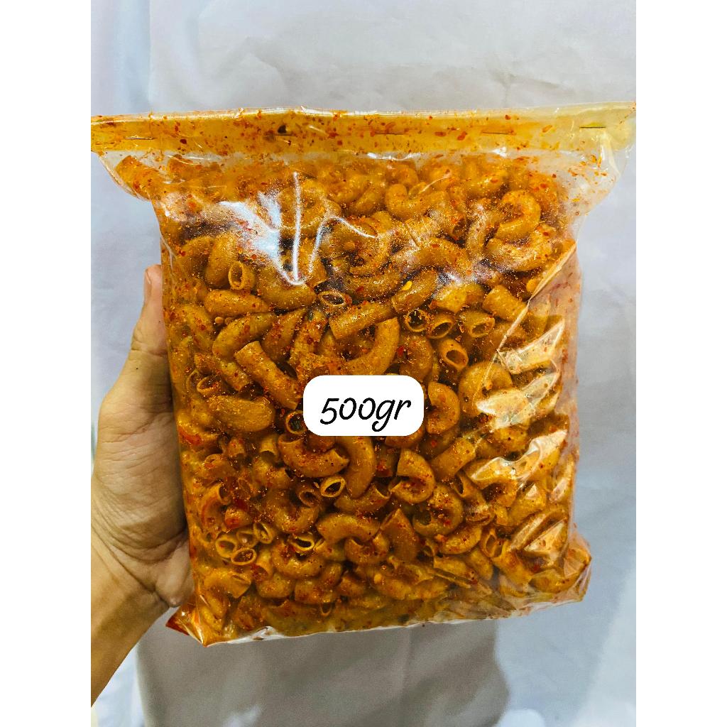 

makaroni kriuk pedas daun jeruk bumbu melimpah/makaroni kriuk original daun jeruk kemasan 500gr 250gr 100gr