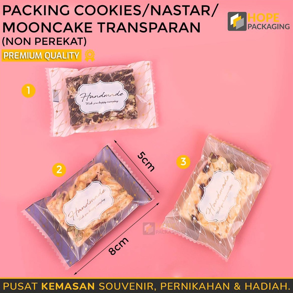 

PRODUK TERBARU Harga 2 Pcs Kemasan Plastik Fancy Sealer Packing Cookies Nastar Mini Non Perekat Kantong Plastik Putih Transparan
