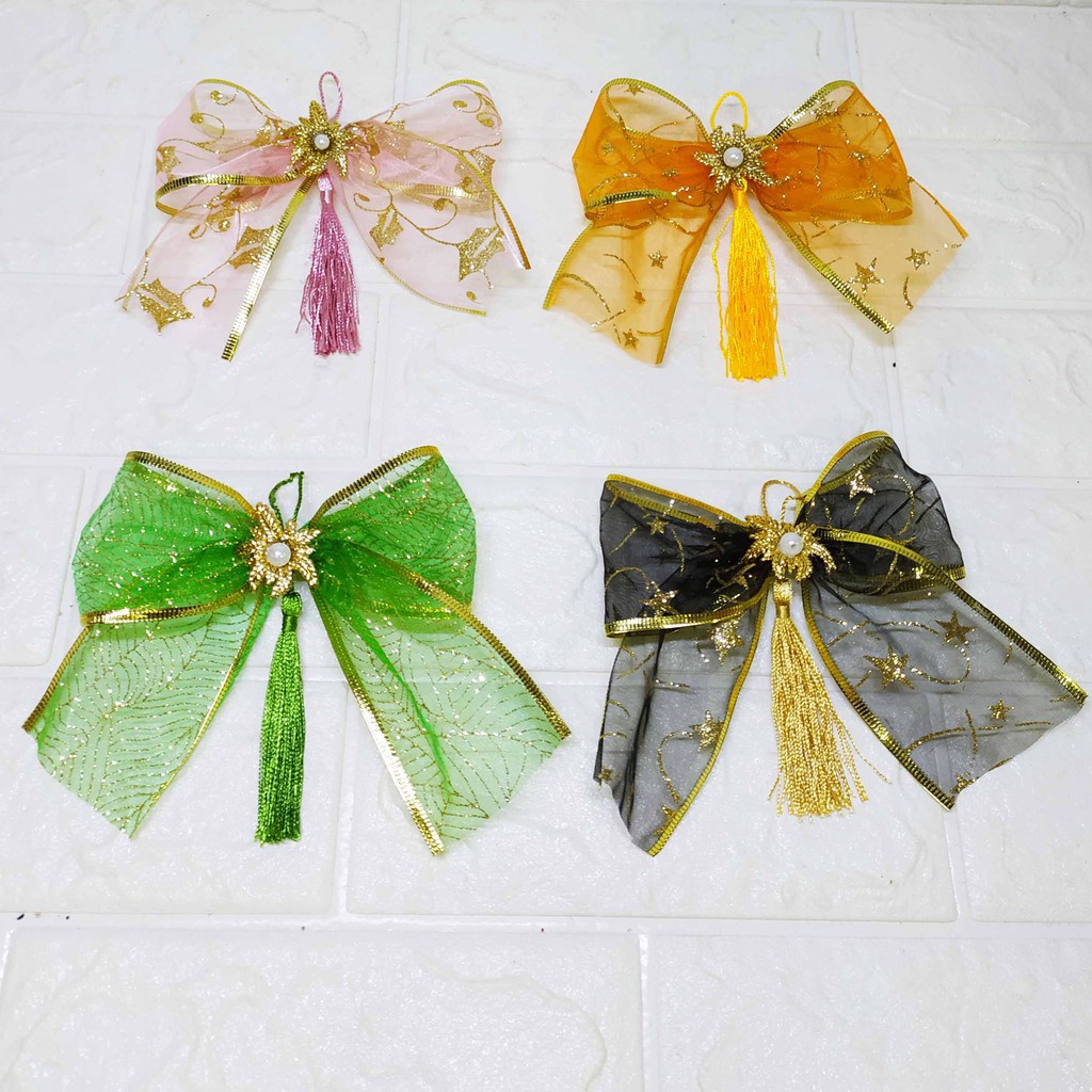 

SUPER Pita Bow Bless Hampers Empat Warna Gantungan Hiasan Hampers Serbaguna