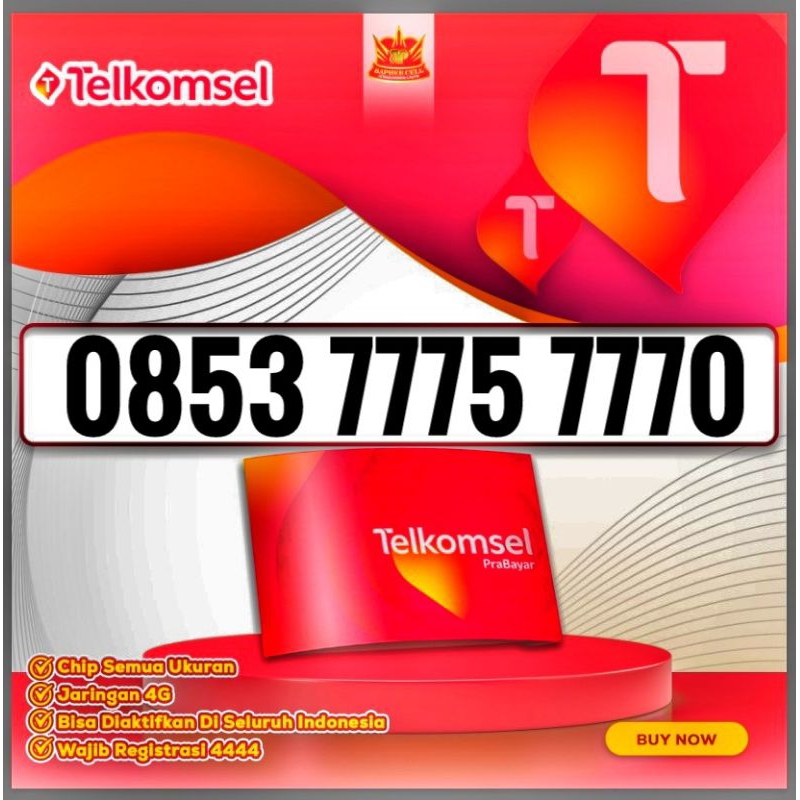 KARTU PERDANA NOMOR CANTIK TELKOMSEL KARTU AS 0853 777X 777X - NOMER CANTIK - NOMOR CANTIK, NOCAN - 