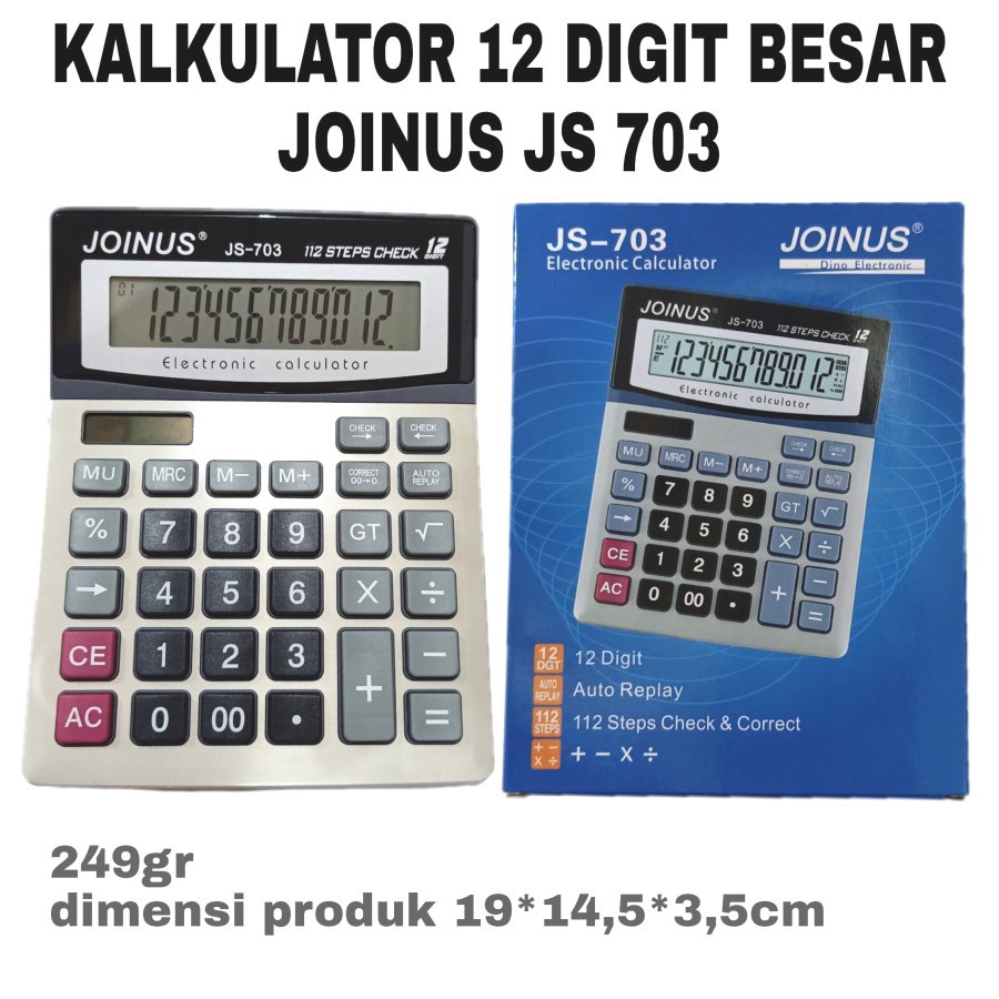 

EKSKLUSIF KALKULATOR BESAR 12 DIGIT JOINUS JS 73 CALCULATOR DESKTOP DAGANG CHECK CORRECT AUTO REPLAY