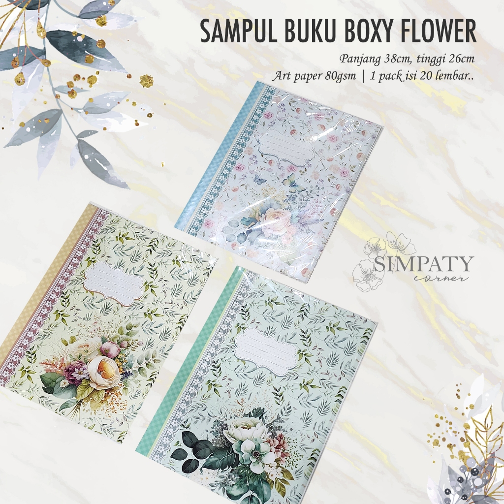 

Sampul Buku Boxy Flower Simpaty | Cover Buku | Penutup Buku Boxy