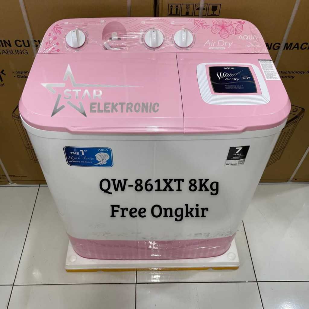 Mesin Cuci 2 Tabung AQUA QW-861XT 8Kg Hijab Series