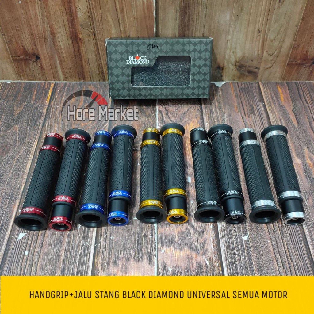 HANDGRIP + JALU STANG CNC BL 003 BLACK DIAMOND UNIVERSAL MOTOR HANDFAT AEROX 155 VARIO 125 150 BEAT 