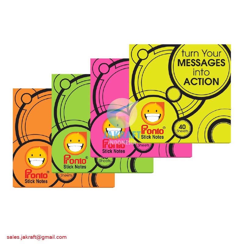 

BOMBASTIS 4 Lembar Sticky Notes PRONTO SN Fluo 654 Memo Tempel Fluorescent 75 x 75 mm 75x75mm