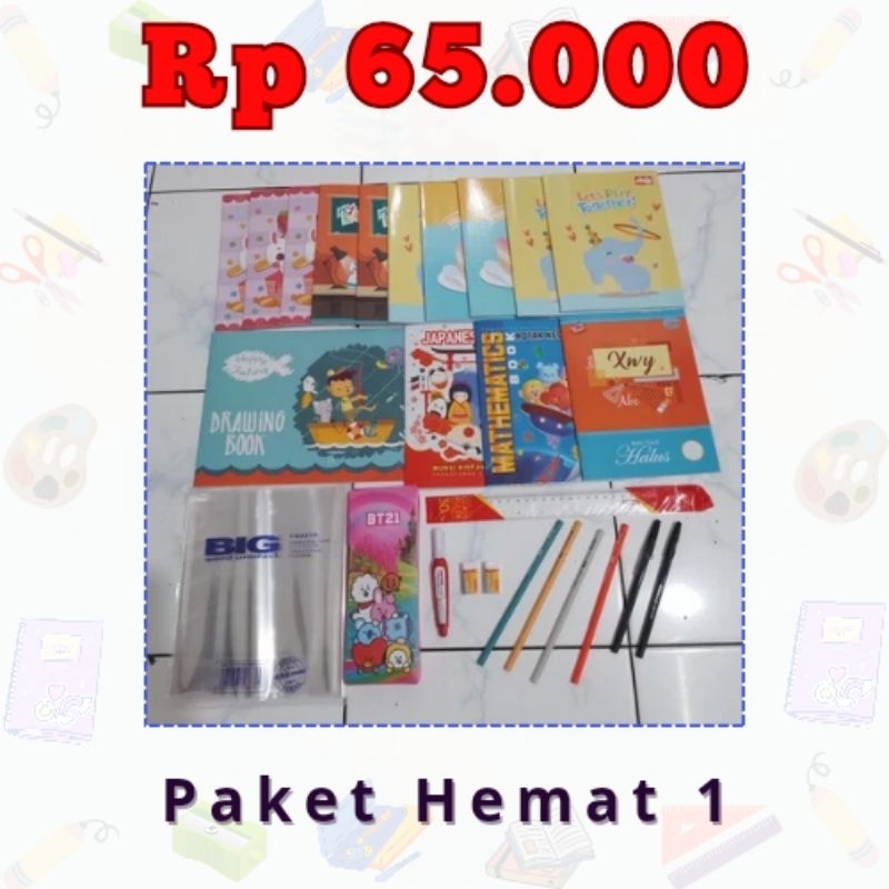 Paket Hemat Alat Tulis Buku BTS Pensil Tipe X