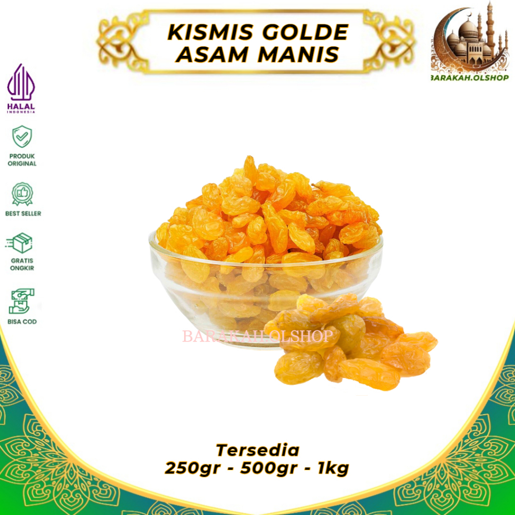 

Kismis Anggur Golden Raisin / Kismis Asam Manis Raisin Star untuk Oleh Oleh Haji dan Umroh