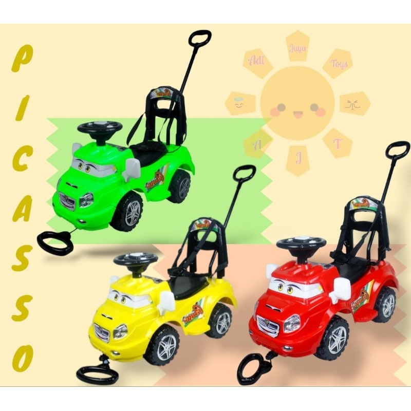 YOTTA PICASSO mobil dorong anak karakter cars // mobil ride on tolocar duduk dorongan besi