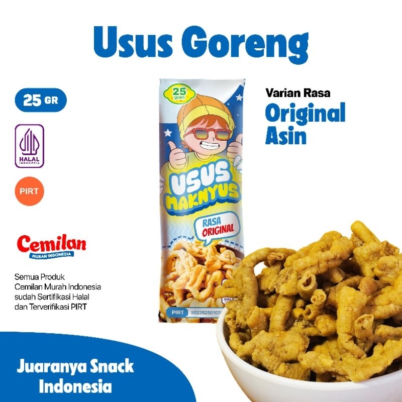 

cemilan murah / usus krispy / usus original / usus goreng / usus pedas daun jeruk