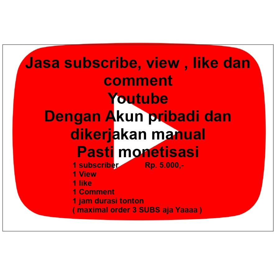 JASA MEDSOS YOUTUBE Jasa Subscribe, View, Like dan Comment Channel Youtube