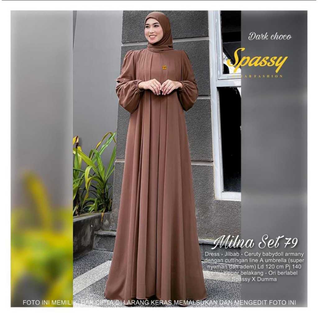 Zahara Set Hijab / Milna Set 24 dres / Milna Set 79 hijab Segi4 / Gamis dress  Kekinian /  Terbaru