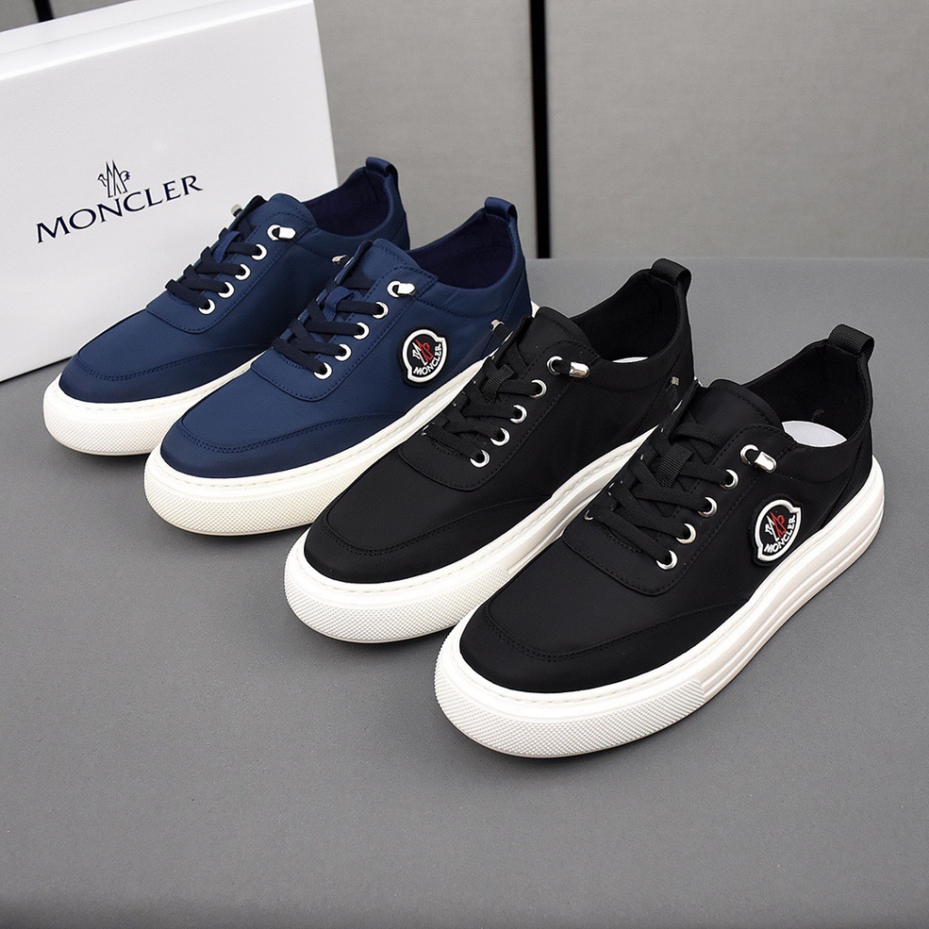 Sepatu kasual low-top baru Moncler, sepatu olahraga, sepatu putih