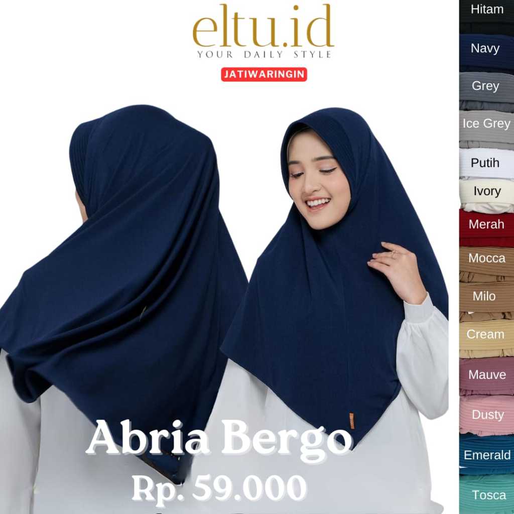 Eltu Hijab Kerudung Jilbab Bergo Instan Polos Abria Bergo