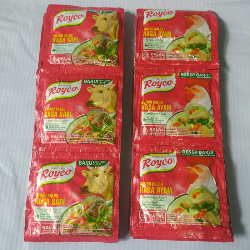 

Royco bumbu kaldu 8g, sapi & ayam isi12