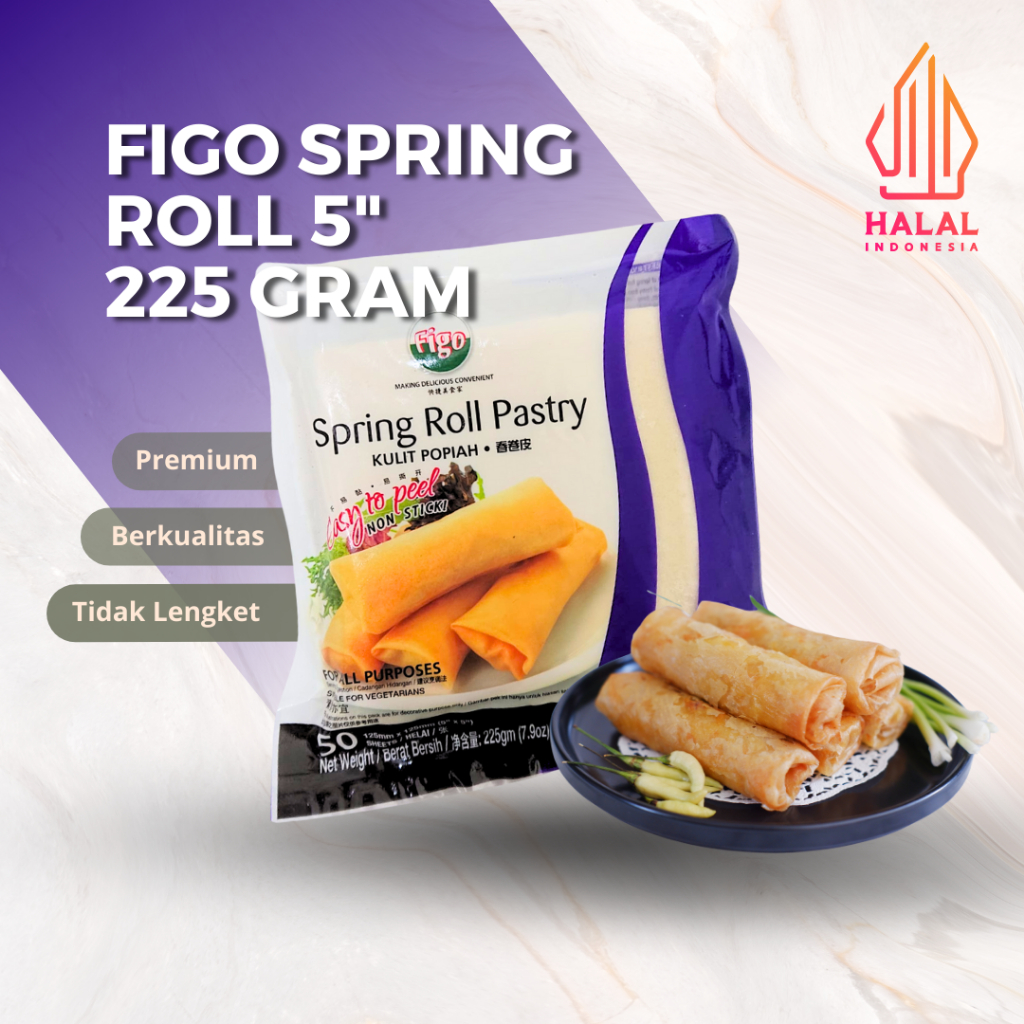 

[GROSIR] FIGO SPRING ROLL PASTRY KULIT LUMPIA 5 INCI 225 GRAM