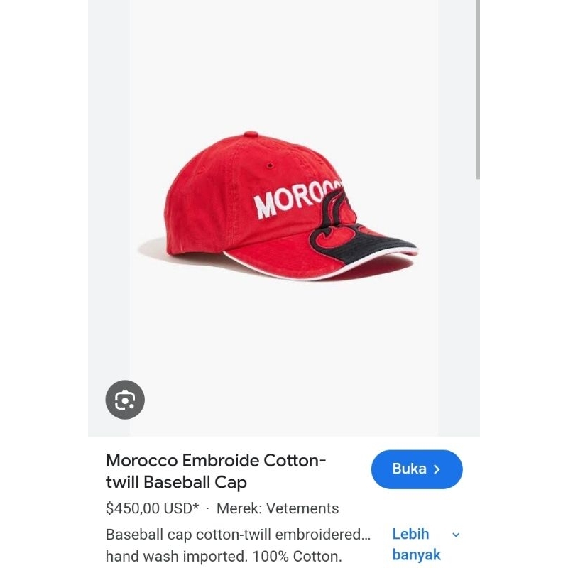 topi Vetements x Reebok morocco caps second bekas preloved