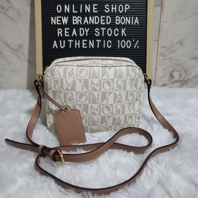 SALE bonia original sling camera bag monogram putih