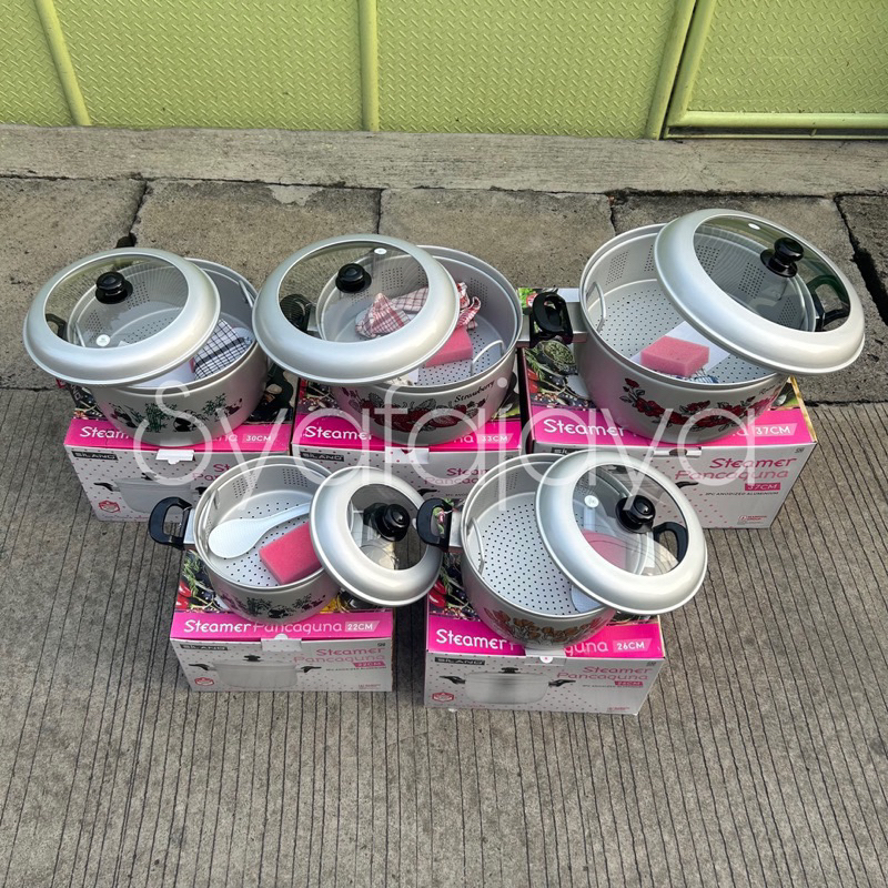 Panci Kukus Maspion Pancaguna Panci Steamer Panci Tutup Kaca Pandaguna Panci Alumunium Ukuran 33,28,