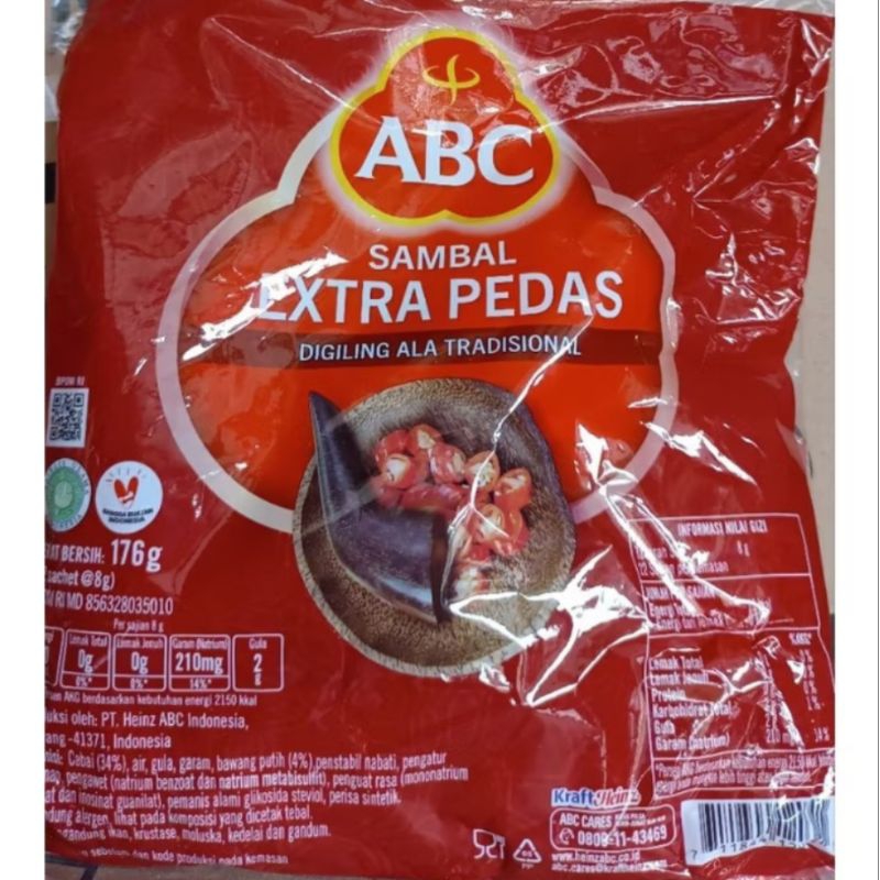 

Saos Sashet ABC Extra Pedes isi 22pcs 18gram