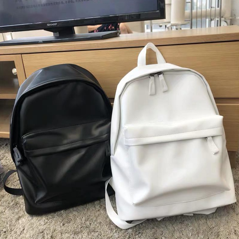 ORIGINAL INT Backpack Sekolah Semi Kulit Sintetis Waterproof Tas Ransel Wanita Pria Kuliah Fashion W