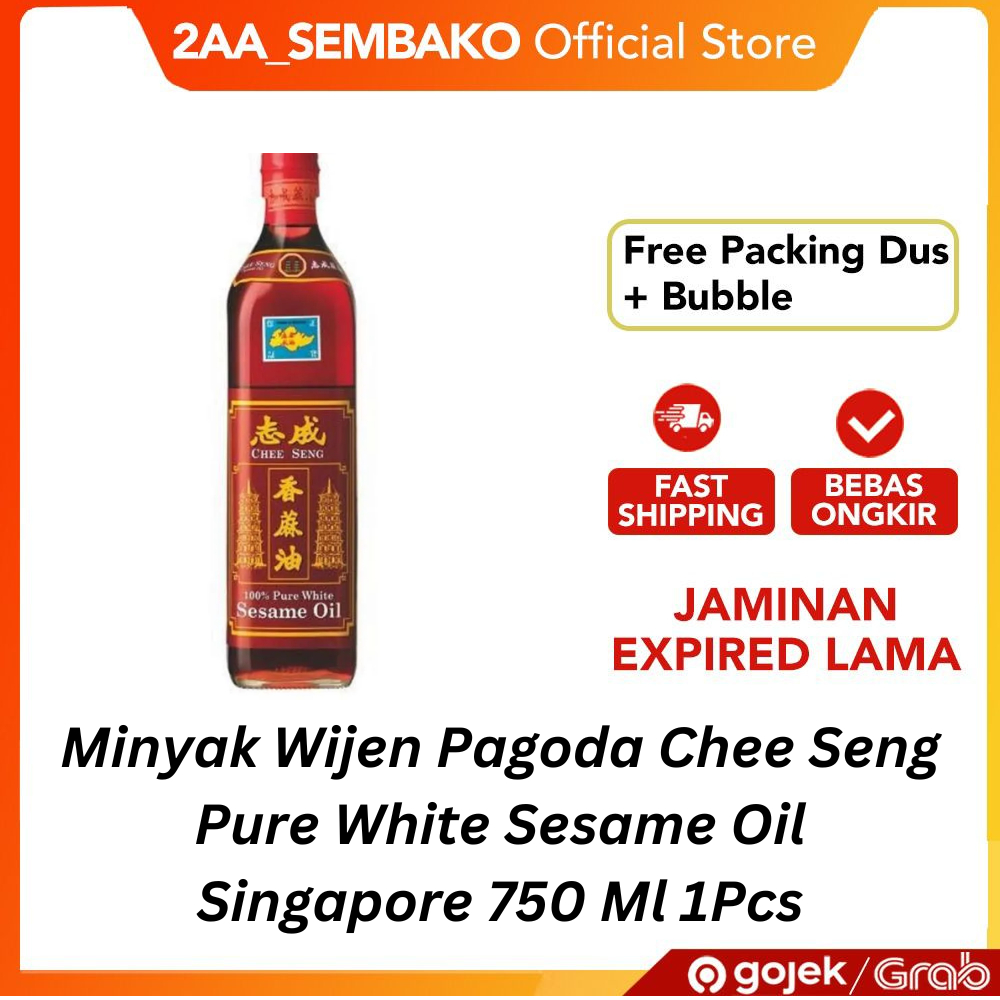 

Minyak Wijen Pagoda Chee Seng Pure White Sesame Oil Singapore 750 Ml 1Pcs