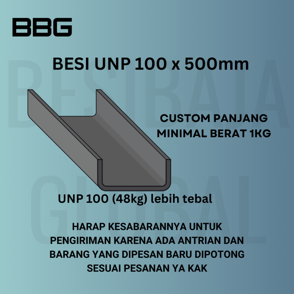 BESI UNP 100 x 500mm (48kg)
