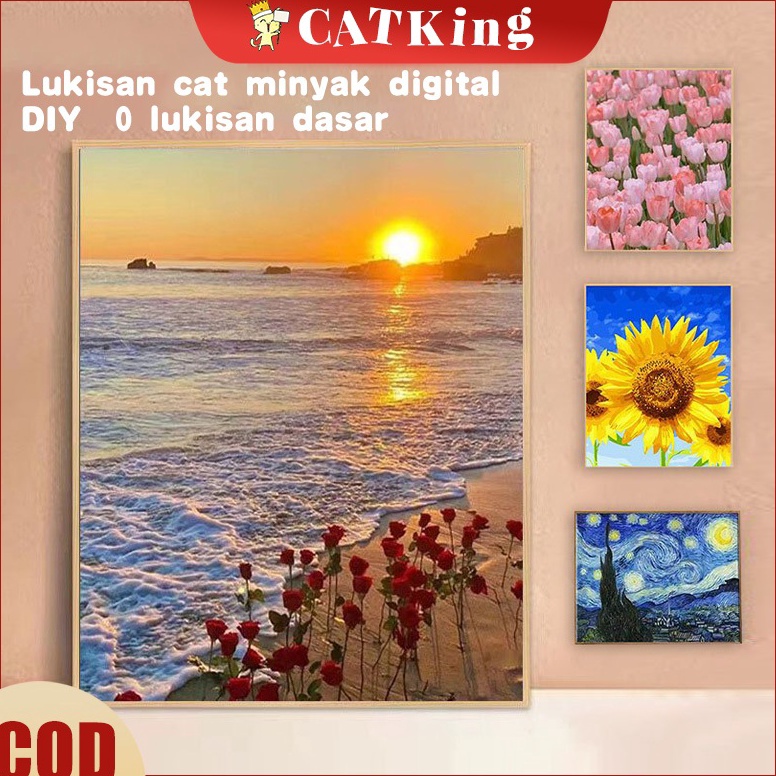 

KODE G4Z8 CATKing Paint by Numbers Kit Painting Kit 5x4cm by LukisYuk paint by number painting by number Kanvas Lukis DIY Oil Painting Series