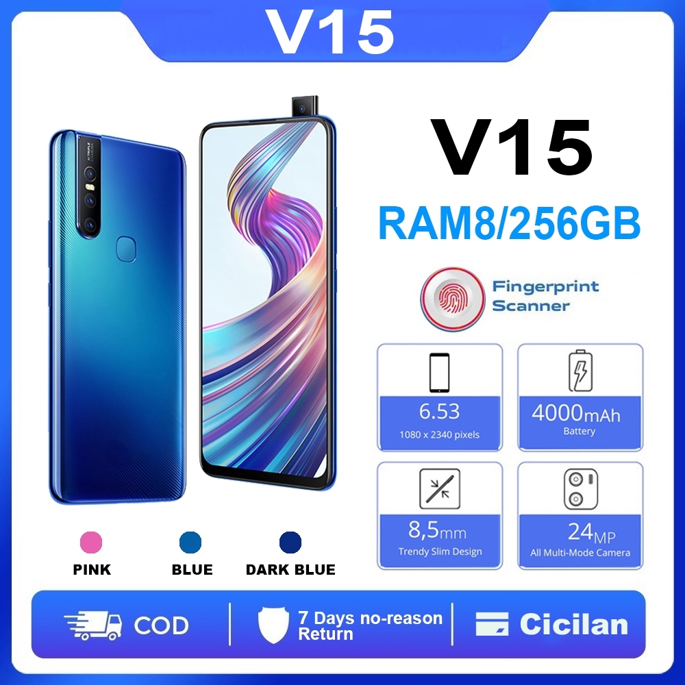 handphone vivo V15 ram8 256GB 6.53-inch hp smartphone Lift Kamera 24MP+8MP+5MP Sidik jari hp gaming