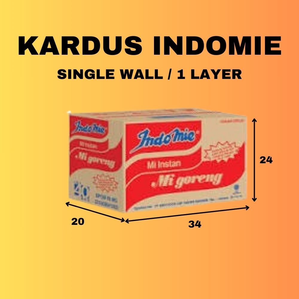 

Kardus Bekas Indomie Ukuran 34 cm x 20 cm x 24 cm Single Wall / 1 layer