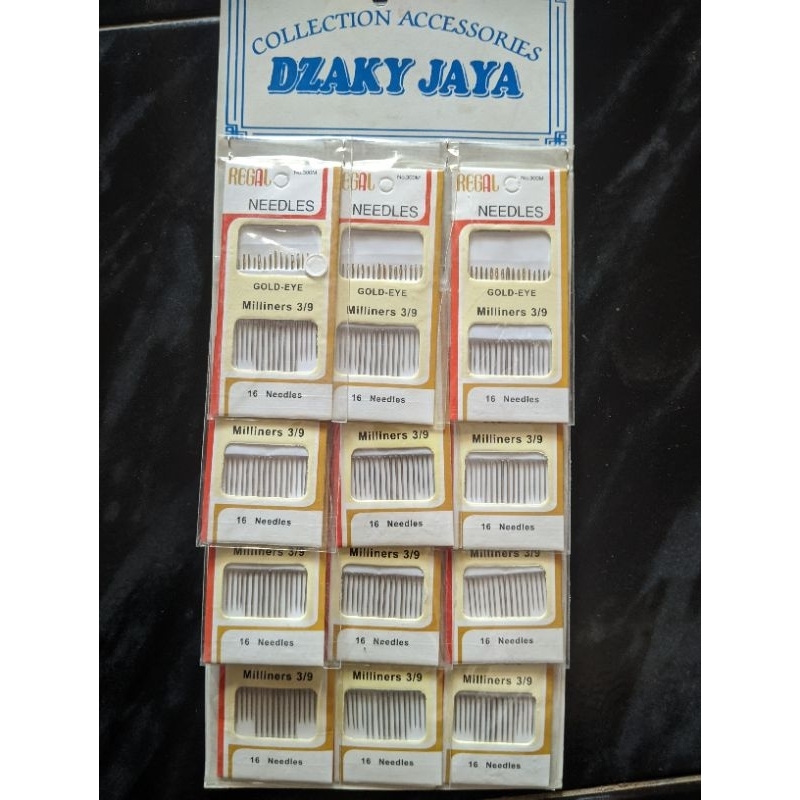 jarum emas renteng isi 12 pcs jarum jahit jarum jahit kecil jarum benang warna emas