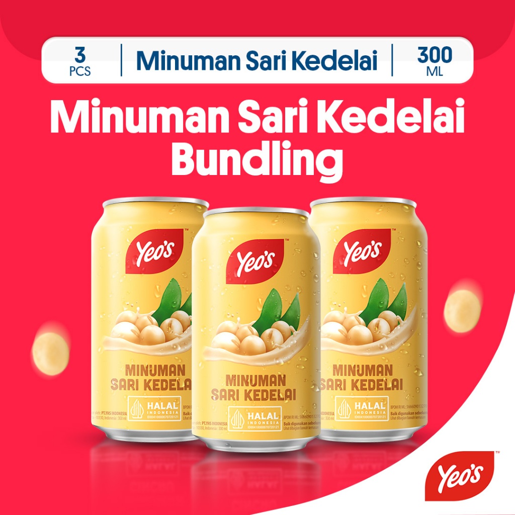

Yeos Minuman Kaleng Sari Kedelai (Soy Bean) 300ml - 3 Pcs
