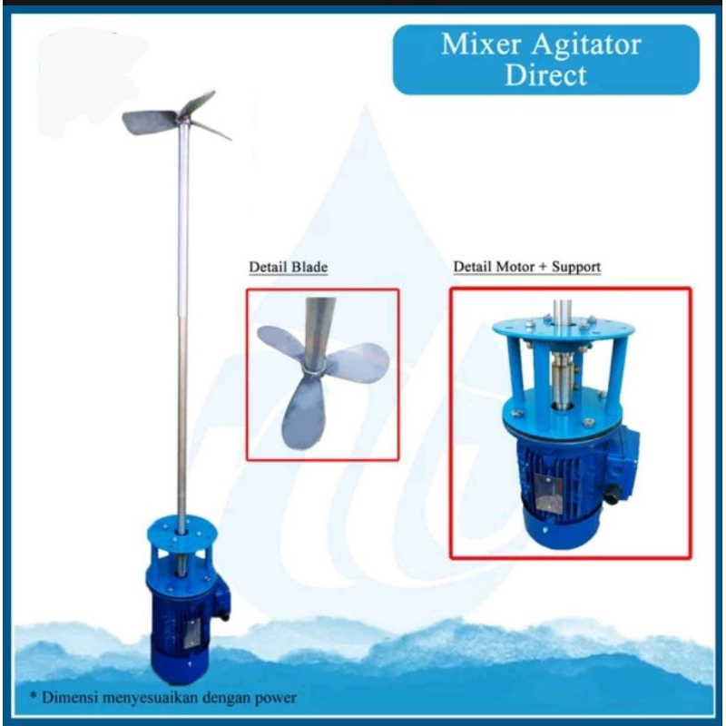 AGITATOR MIXER CHEMICAL 0.75KW 1HP 3PHASE 1400RPM