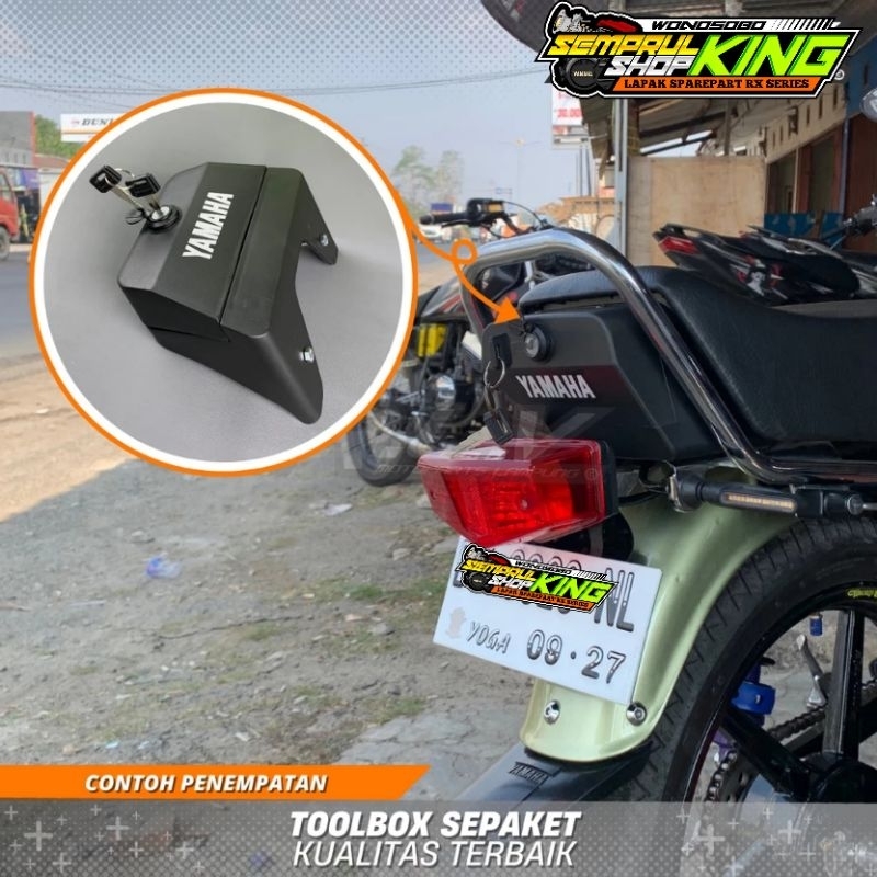 Tolbox Toolbox Tolkit bagasi belakang Rx king rxking fullset kunci dan Sticker Yamaha