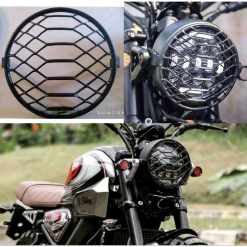 Cover lampu XSR 155 Grill headlamp XSR 155 cover lampu depan Yamaha XSR 155 model jaring