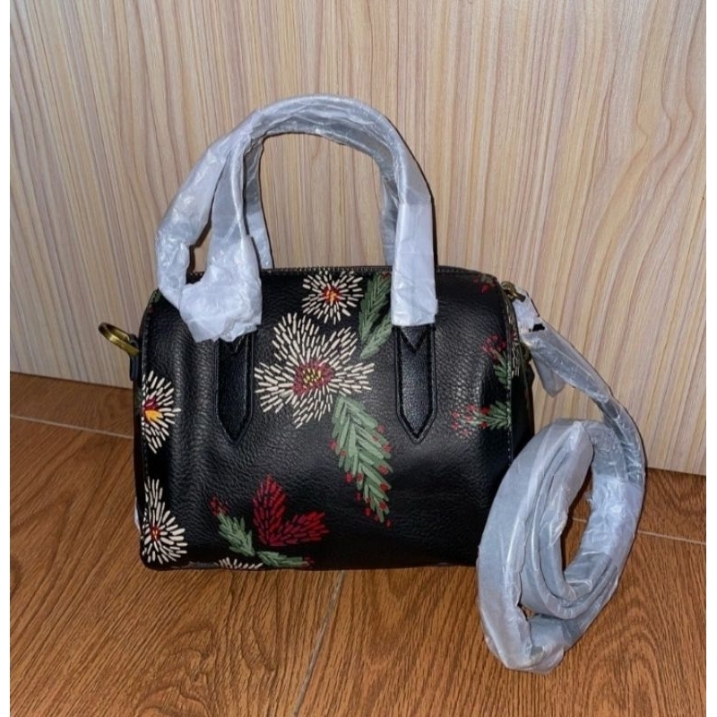 Tas wanita sydney satchel mini black floral