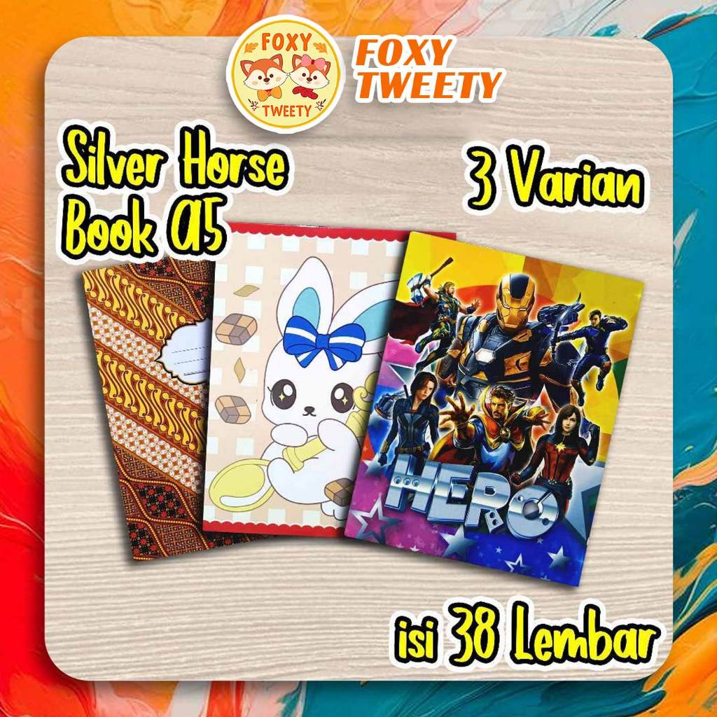

BUKU TULIS SILVER HORSE 38 LEMBAR CHARACTER [1 PAK]