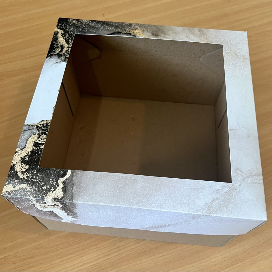 

10 pcs dus kotak kue box packaging snack lapis legit black gold marble ukuran 25 x 25 x 10 cm