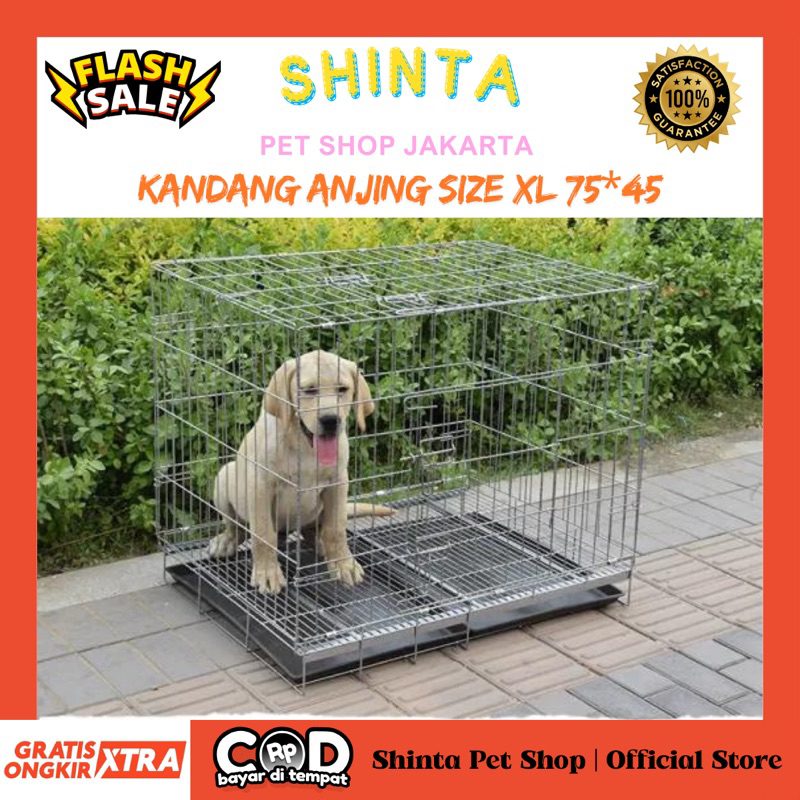 PROMO Instant Kandang Anjing BESI TEBAL Size XL | Kandang Kotak Besi Lipat | Kandang Kucing | Kandan