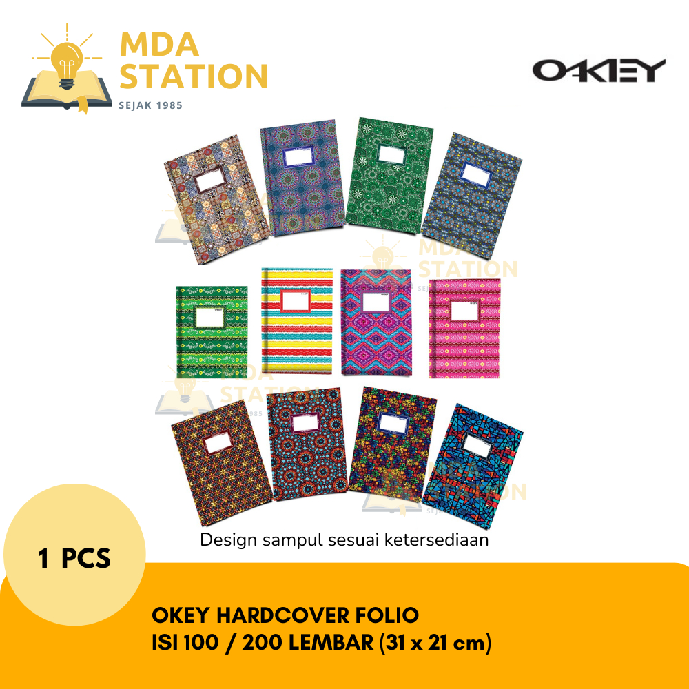 

OKEY by Kiky FOLIO Hardcover Buku Tulis isi 100/200 Lembar (SATUAN) | OKEY FOLIO Hardcover Buku Tulis isi 100/200 Lembar Beli Eceran atau satuan | Buku Tulis Buku Keuangan Buku Akutansi | MDA STATION