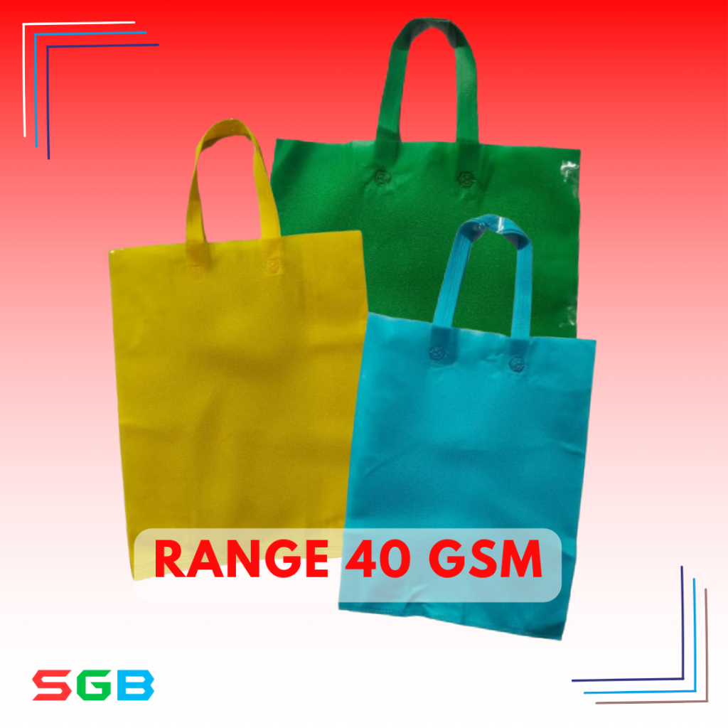 

40 GSM - 1 LUSIN isi 12 pc Tas Spunbond Handle Press Lipat Samping 30x40x16, 35x45x16 dan 40x50x16 - KETEBALAN 40 GSM